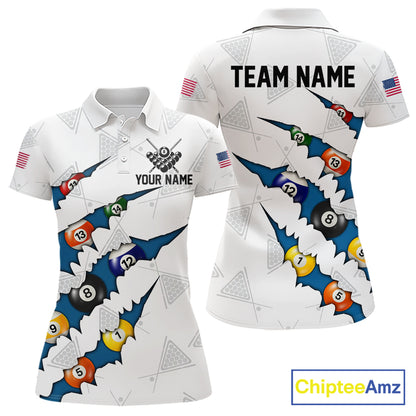 Personalized Scratch 8 Ball Billiard Shirt For Women Custom Pool Jersey, Billiard Team Shirt |Blue TDM5870