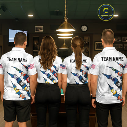 Personalized Scratch 8 Ball Billiard Shirt For Women Custom Pool Jersey, Billiard Team Shirt |Blue TDM5870