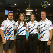 Load image into Gallery viewer, Personalized Scratch 8 Ball Billiard Shirt For Women Custom Pool Jersey, Billiard Team Shirt |Blue TDM5870