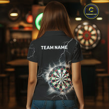 Load image into Gallery viewer, Custom Dartboard Thunder Lightning Dart Shirts For Women | Darts Polo &amp; 1/4 Zip Team Jerseys TDM3961