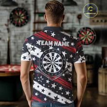 Load image into Gallery viewer, Personalized USA Flag Darts Shirt For Men Custom Patriotic Dart Jerseys Team Polo &amp; 1/4 Zip TDM4134