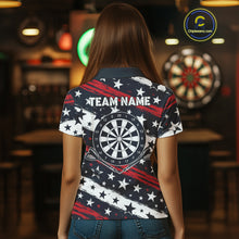 Load image into Gallery viewer, Personalized USA Flag Darts Shirt For Women Custom Patriotic Dart Jerseys Team Polo &amp; 1/4 Zip TDM4134