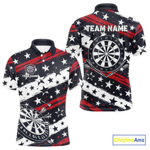 Load image into Gallery viewer, Personalized USA Flag Darts Shirt For Men Custom Patriotic Dart Jerseys Team Polo &amp; 1/4 Zip TDM4134