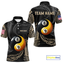 Load image into Gallery viewer, Personalized Funny Yin And Yang Tribal Billiard Shirt For Men Custom 8 Ball &amp; 9 Ball Pool Jerseys TDM4506