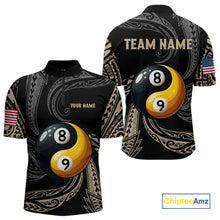 Load image into Gallery viewer, Personalized Funny Yin And Yang Tribal Billiard Shirt For Men Custom 8 Ball &amp; 9 Ball Pool Jerseys TDM4506