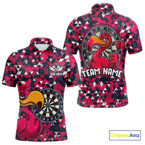 Funny Geometric Grunge Flamingo Dart Shirts For Men Custom Darts Jerseys Outfits, Darts Gifts TDM3963