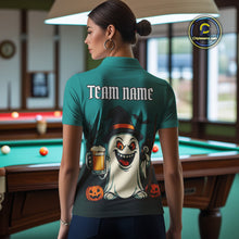 Load image into Gallery viewer, Custom Billiard Shirt Halloween Ghostly Beer Polo &amp; 1/4 Zip For Women, Funny 8 Ball Pool Team Jersey TDM4943