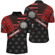 Load image into Gallery viewer, Red Darts Christmas American Flag Pattern Custom Dart Shirts For Men, Xmas Dart Jerseys Dart Gifts TDM3168