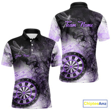 Load image into Gallery viewer, Black And Purple Smoke Dart Shirts For Men Custom Dart Jersey Pocket Option TDM3837