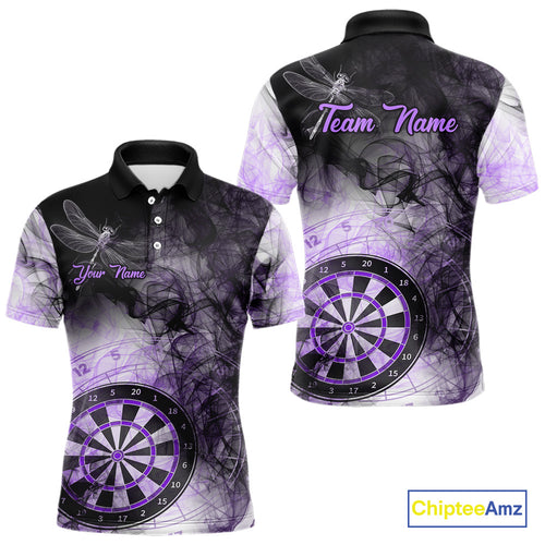 Black And Purple Smoke Dart Shirts For Men Custom Dart Jersey Pocket Option TDM3837