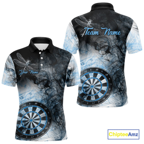 Black And Blue Smoke Dart Shirts For Men Custom Dart Jersey Pocket Option TDM3838
