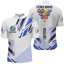 Load image into Gallery viewer, Personalized Blue 10 Ball Pool Tournament Sport Shirts, 10 Ball Billiard Team Jerseys For Men TDM1755
