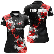 Load image into Gallery viewer, Personalize Grunge Canada Flag Smoke Billiard Shirts For Women, Patriotic Billiard Jerseys Uniform TDM2162