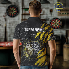 Load image into Gallery viewer, Yellow Black Darts Board Break Glass Custom Dart Shirts For Men, Darts Team Shirts Dart Jersey TDM4523