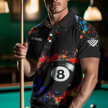 Load image into Gallery viewer, Funny 8 Ball Pool Colorful Paint Splash Custom Billiard Shirt For Men, Billiard Team Jersey | Black TDM3377