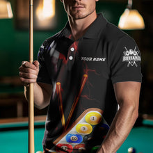 Load image into Gallery viewer, Personalized American Flag 8 Ball Pool Smoke Men Billiard Shirt Patriotic Lightning Billiard Jersey TDM3382