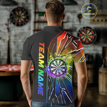Load image into Gallery viewer, Personalized Rainbow Colorful Break Glass Mens Dart Shirts Custom Darts Jersey Team Polo &amp; 1/4 Zip TDM5158