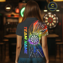 Load image into Gallery viewer, Personalized Rainbow Colorful Break Glass Womens Dart Shirts Custom Darts Jersey Team Polo &amp; 1/4 Zip TDM5158