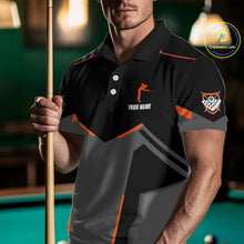 Load image into Gallery viewer, 8 Ball Billiard Jerseys For Men Custom Polo &amp; Quarter-Zip Billiard Shirts, Pool Team Shirt|Orange TDM5881