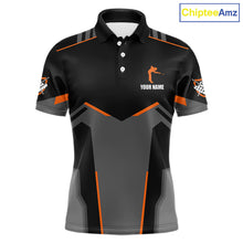 Load image into Gallery viewer, 8 Ball Billiard Jerseys For Men Custom Polo &amp; Quarter-Zip Billiard Shirts, Pool Team Shirt|Orange TDM5881