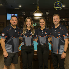 Load image into Gallery viewer, 8 Ball Billiard Jerseys For Men Custom Polo &amp; Quarter-Zip Billiard Shirts, Pool Team Shirt|Orange TDM5881