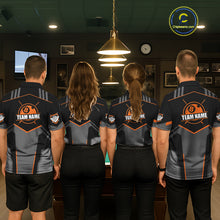 Load image into Gallery viewer, 8 Ball Billiard Jerseys For Men Custom Polo &amp; Quarter-Zip Billiard Shirts, Pool Team Shirt|Orange TDM5881