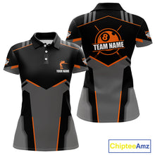 Load image into Gallery viewer, 8 Ball Billiard Jerseys For Women Custom Polo &amp; Quarter-Zip Billiard Shirts, Pool Team Shirt|Orange TDM5881