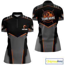Load image into Gallery viewer, 8 Ball Billiard Jerseys For Women Custom Polo &amp; Quarter-Zip Billiard Shirts, Pool Team Shirt|Orange TDM5881