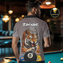 Load image into Gallery viewer, Personalized Funny Tiger 8 Ball, 9 Ball &amp; 10 Ball Billiard Shirt For Men Custom Pool Team Jersey TDM4972