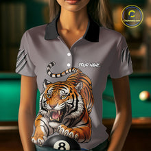 Load image into Gallery viewer, Personalized Funny Tiger 8 Ball, 9 Ball &amp; 10 Ball Billiard Shirt For Women Custom Pool Team Jersey TDM4972