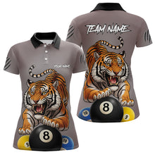 Load image into Gallery viewer, Personalized Funny Tiger 8 Ball, 9 Ball &amp; 10 Ball Billiard Shirt For Women Custom Pool Team Jersey TDM4972