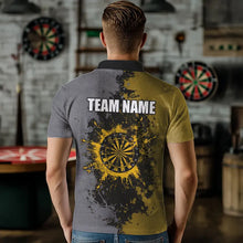 Load image into Gallery viewer, Personalized Darts Paint Yellow And Grey Dart Shirts For Men Custom Grunge Dart Team Jerseys TDM3397