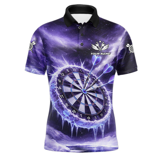 Personalized Purple Dartboard Icy Darts Shirt For Men Custom Darts Jersey Team Polo & 1/4 Zip TDM5681