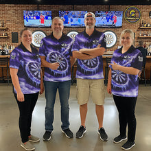 Load image into Gallery viewer, Personalized Purple Dartboard Icy Darts Shirt For Women Custom Darts Jersey Team Polo &amp; 1/4 Zip TDM5681