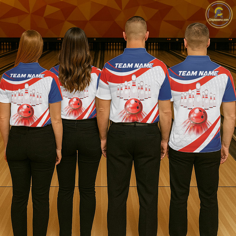 Personalized Bowling Polo & 1/4 Zip For Women Custom Bowling Tournament Team Jersey TDM6296