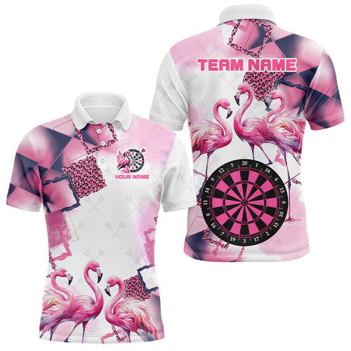 Pink Argyle Flamingo Custom Name Darts Shirts For Men, Darts Jerseys, Unique Darts Gift Apparel TDM2186