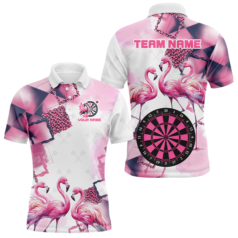 Pink Argyle Flamingo Custom Name Darts Shirts For Men, Darts Jerseys, Unique Darts Gift Apparel TDM2186