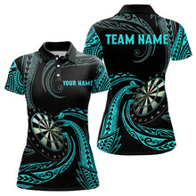 Load image into Gallery viewer, Turquoise Tribal Darts Polo &amp; Quarter Zip Shirts Custom Women Darts Shirts Dart Jerseys TDM3186