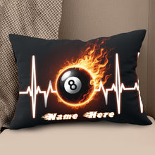Load image into Gallery viewer, Funny Heartbeat Pulse 8 Ball Pool Flame Customized Name Billiard Pillows TDM0890
