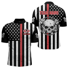 Load image into Gallery viewer, Personalized American Flag Grunge Skull Dart Shirts For Men Custom Patriotic Darts Jerseys | Red TDM3400
