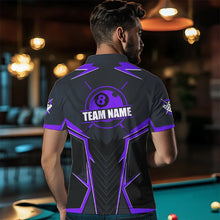 Load image into Gallery viewer, Billiard Jerseys For Men Custom Polo &amp; Quarter-Zip Billiard Team Shirts, 8 Ball Pool Shirt |Purple TDM3532