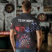 Load image into Gallery viewer, Personalized Dartboard American Flag Smoke Dart Shirts For Men Custom Patriotic Team Darts Jerseys TDM3536