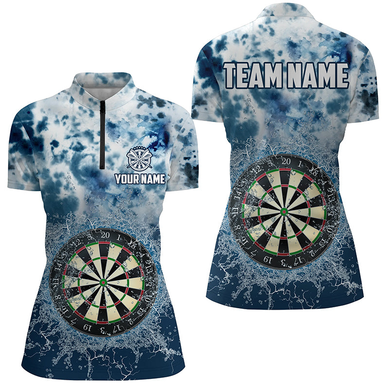 Personalized Darts Board In Water 3D Women Dart Quarter-Zip Shirts Custom Darts Team Jersey TDM1421