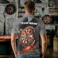 Load image into Gallery viewer, Personalized Wolf Lightning Darts Shirt For Men, Darts Team Jersey Polo &amp; 1/4 Zip |Orange TDM6304