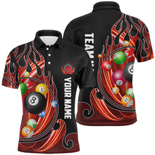 Load image into Gallery viewer, 3D Billiard Balls Fire Flame Custom Pool Shirts For Men, Billiard League Team Jerseys | Orange TDM2718