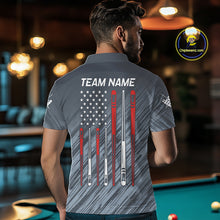 Load image into Gallery viewer, Personalized Billiard US Flag 8 Ball Pool Shirt For Men, Billiard Team Jersey Polo &amp; 1/4 Zip TDM4989