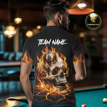 Load image into Gallery viewer, Orange Flaming Skull 8 Ball Billiard Shirt For Men Custom Pool Team Jersey Polo &amp; Quarter Zip TDM5421