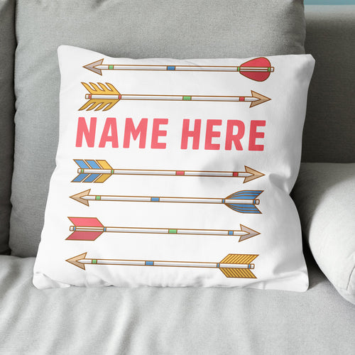 Personalized Funny Archery Arrows Throw Pillow, Archery Decorative Pillow TDM0900