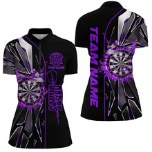 Load image into Gallery viewer, Personalized Purple Break Glass 3D Darts Shirts For Women Custom Dart League Shirts Best Darts Jersey TDM1997