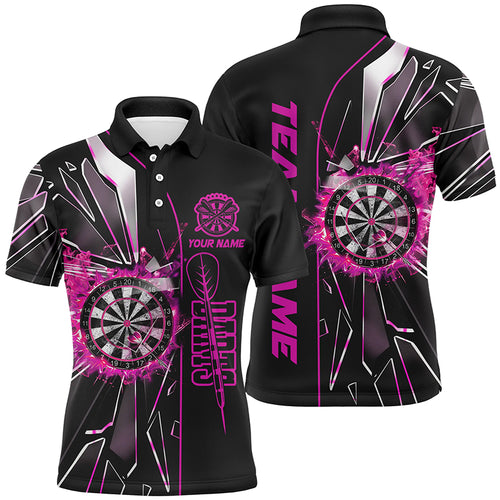 Personalized Pink Break Glass 3D Darts Shirts For Men Custom Dart League Shirts Best Darts Jersey TDM1999
